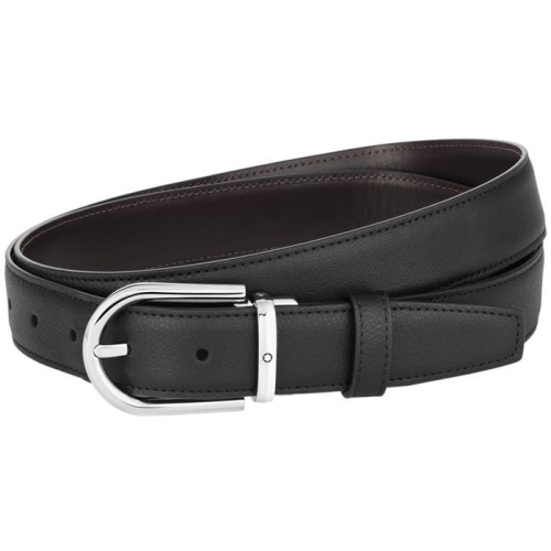 몽블랑 말발굽형 버클 리버서블 그레인 레더 벨트_128757