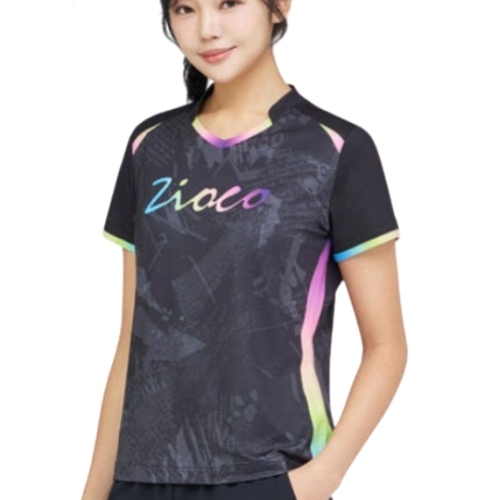 환스포츠 지오코 파스텔라인 반팔 티셔츠 탁구복 경기복 반팔티 탁구유니폼 블랙 AHT-1048 여