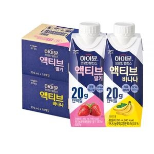 일동후디스 하이뮨 프로틴 밸런스 액티브 딸기 18팩+바나나 18팩