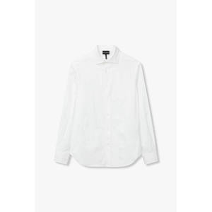 엠포리오아르마니 남성 로고 자카드 레귤러 핏 셔츠 오프 화이트 271087