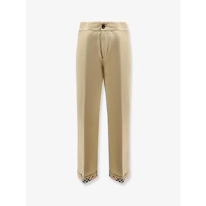 버버리 Check cuffed cotton trousers 8111203