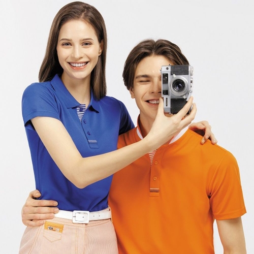 샵앤 국산 여성 카라 단추안 줄무늬 쿨론 반팔 골프티 SC-WSH-G0019