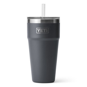 YETI  Rambler 767.1g 26온스 빨대 컵 진공 단열 뚜껑이 있는 스테인리스 스틸 차콜 285103