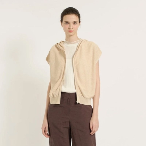 BCBG 슬리브리스 니트 집업 카디건 _ B5B6G292 71 66