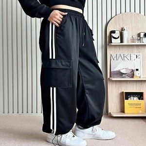 셀러허브 패션 JHQS8J6Q_4B 여성 허리 조거팬츠 밴딩 카고 스트링 바지