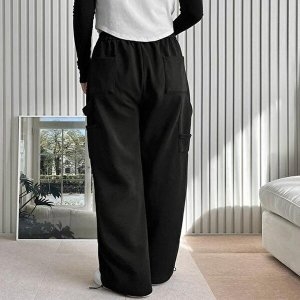 셀러허브 패션 JHQS8YH8_4B 여성 스트링 밑단 와이드팬츠 조거바지