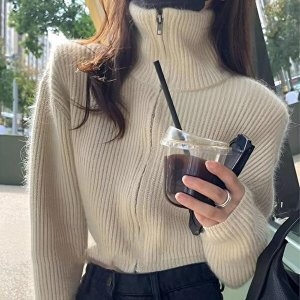 셀러허브 패션 JHQS7GRQ_4B 크롭 집업 가디건 캐주얼룩 JSC-0025