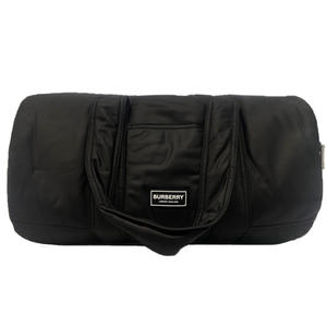 버버리 시그니처 로고패치 더플백 블랙_8090564