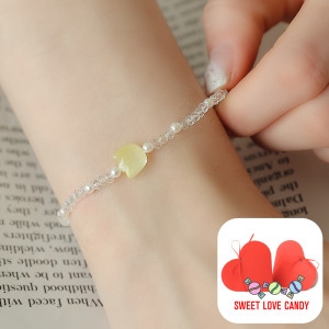 헤스티아  SWEET LOVE CANDY 패키지/ 노랑튤립 혼자 하는 사랑 비즈 팔찌+핑크+쇼핑백 HXRD-51655