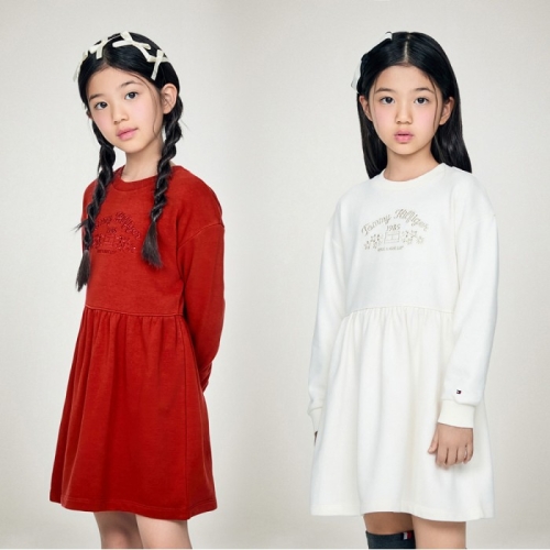 타미힐피거 키즈 플라워 롱 슬리브 니트 드레스 2종 T42E6RDR100GT1