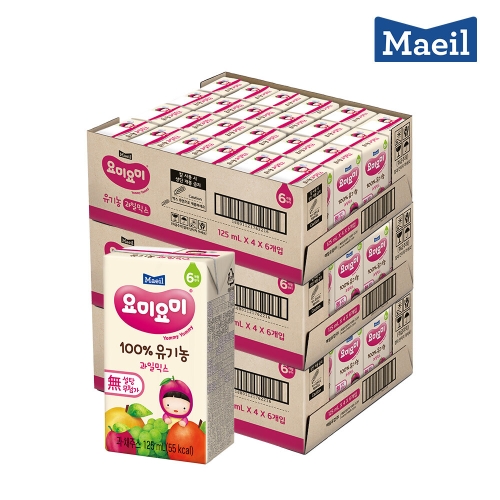 매일유업 요미요미 유기농 주스 과일믹스 125ml