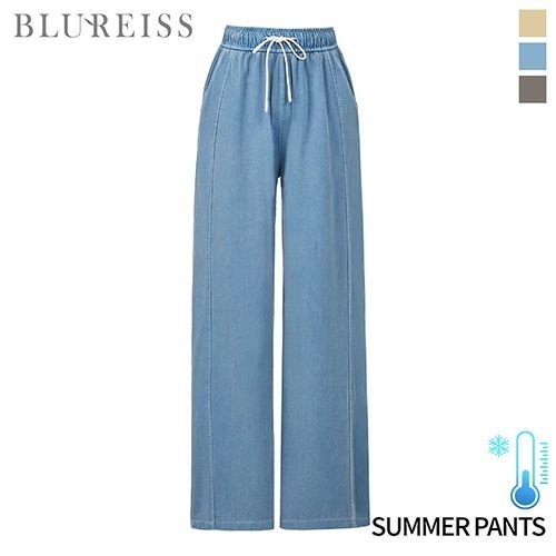 블루레이스 밴딩 스트링 핀턱 와이드 팬츠_BI5M1PT7631