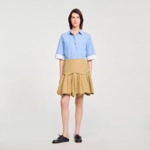 산드로 프릴 짧은 치마 Beige SFPJU01495