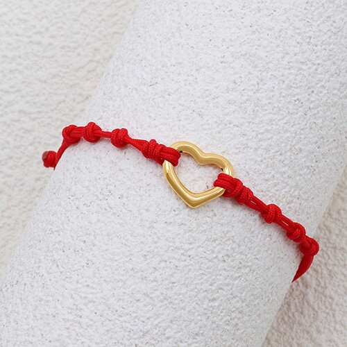 혼골드모아 골드모아 순금 [하트라인 컬러 매듭] 팔찌 0.35g