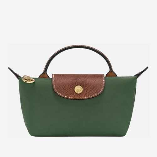 롱샴 브리티시 그린 골드톤 하드웨어 핸드백 34175 089P95