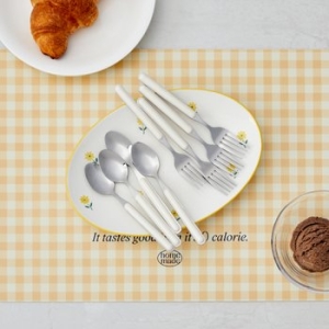 모던하우스 심플 커트러리 디저트 스푼포크세트 아이보리 8P