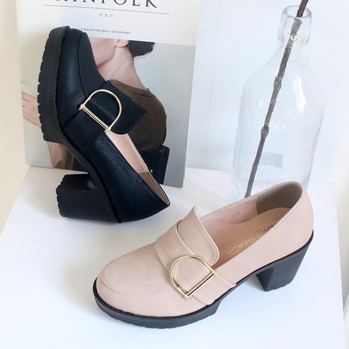 셀러허브 구두 국산 여성 NID-327D장식 굽7cm 골드D장식