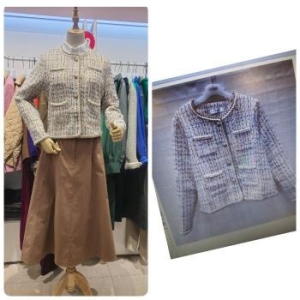 오프리미츠 HC26 대비 고퀄리티 여신핏청당동패션금단추청패턴크롭트위드 S30708374