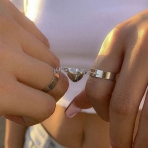 하트  자석 캐주얼 커플링 패션 필수템 반지 대학생 우 WFI1KCU