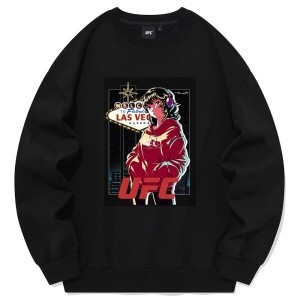 UFC SPORT X 나무13 라스베가스 오버핏 맨투맨 블랙 U2SWU3311B