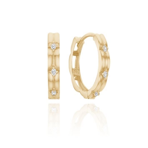 미니골드 주얼리 10K 컨벡스 링귀걸이 ETRM4417 YGRG _MA