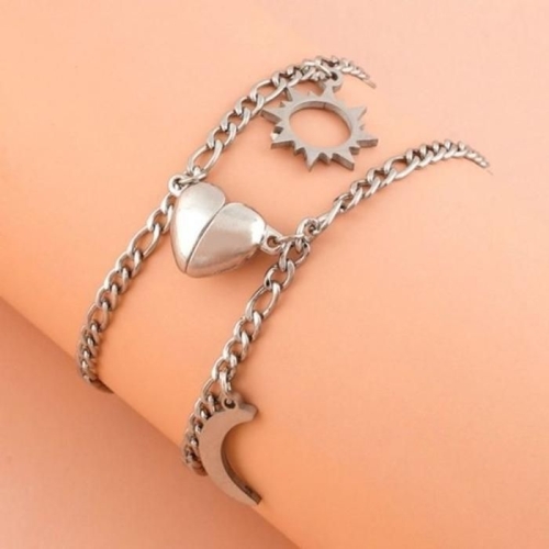 오노마  ONM 우정 팔찌 자석 해와달 커플 하트 학생 실버 선물 37314206