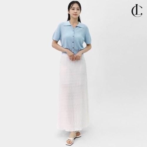 엘케이트 여자 크링클 스커트 골반 머메이드 훌 여름 롱치마 YRAP009