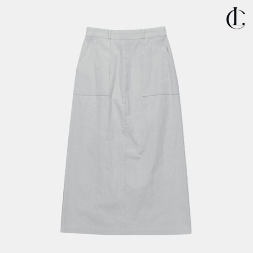 엘케이트 여성 롱스커트 H라인 베이직 여름치마 포켓 뒷트임 스커트 YRAP007