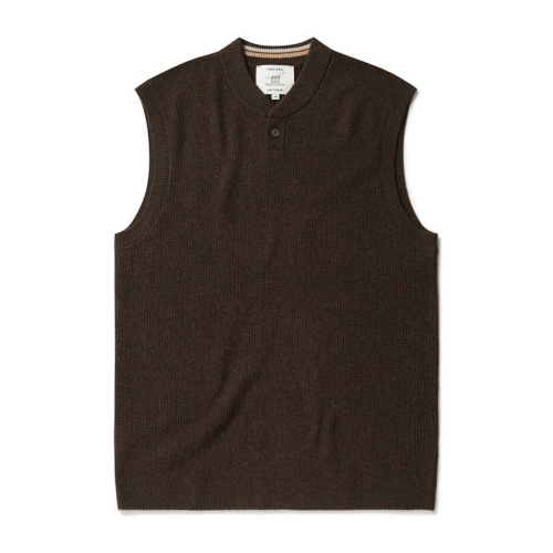 헨리코튼 버튼넥 니트 베스트_AHWAW24011BRX