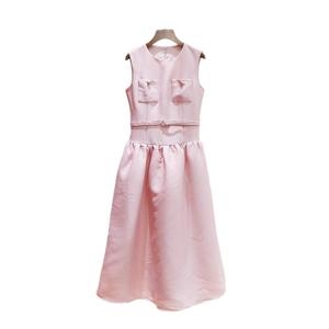 정장 원피스 핑크 민소매 모던 하객룩 드레스 JIKTEM BW5062908