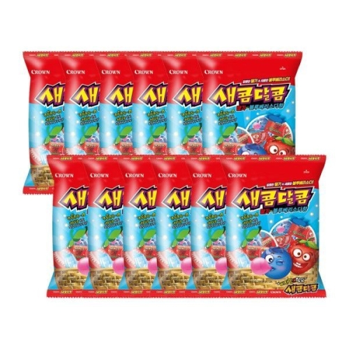 크라운제과  새콤달콤 딸기, 블루베리소다향 200g