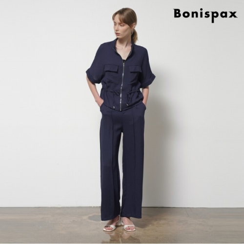 보니스팍스 여성 오버핏 반목 반팔 집업 팬츠 셋업 XP2OW037L0