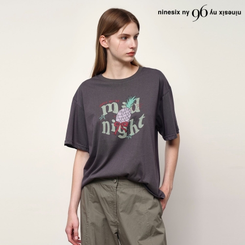 96NY 빈티지 레터링 포인트 라운드넥 반팔 티셔츠 NP2LW052L0 579636_NP2LW052L0