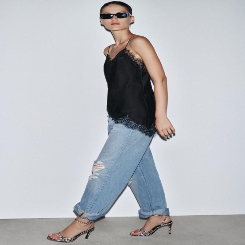 자라 국내 여성 애니멀 프린트 샌들 359114