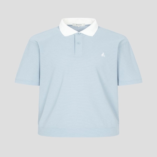 빈폴 메쉬 배색 칼라넥 반소매 티셔츠 블루 BC5742C11P