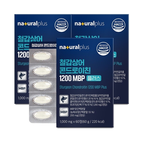 내츄럴플러스 철갑상어 콘드로이친 1200 MBP 플러스 1000mg 60정