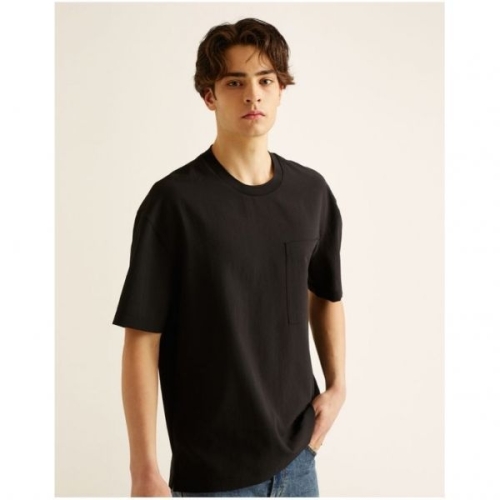 질스튜어트 뉴욕 맨 뉴욕블랙 세미오버핏 슬릿 헴 포켓 라운드 티셔츠 JNTS2B302BK 665318