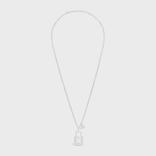 셀린느  트리옹프 락 라지 목걸이 브래스 로듐 피니시 실버 461JH6BRA 36SI TU