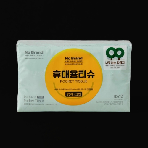노브랜드 휴대용티슈 70매 (3개입)