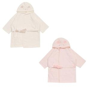 곰고 무연사 목욕가운 2종세트 크림 핑크 Z1AZA11801