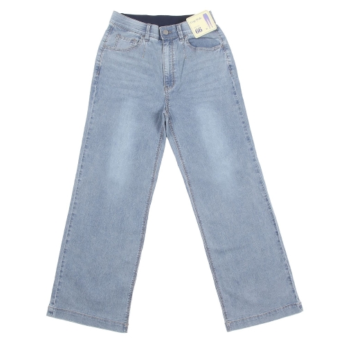 뱅뱅 여성 인밴드 크롭 와이드 스판 청바지 NQM265