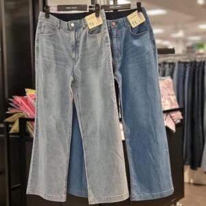 뱅뱅 HC21 여성 인밴드 크롭와이드핏 스판 데님팬츠 NQM265 S38130423