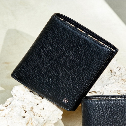 닥스 알렉스 블랙 가죽 내부 체크 라인 포인트 중지갑_DBWA5F852BK