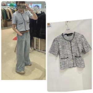 오프리미츠 HC26 대비 고퀄리티 제품짱 썸머트렌드해반팔트위드크롭재킷 S38143806