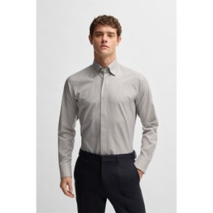 보스 SU25 x ASTON MARTIN 레귤러핏 옥스포드 코튼 셔츠 라이트 베이지 50539830275