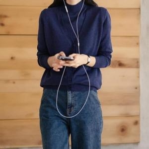 비스코스 CCJ6504여성 브이넥 루즈핏 긴팔 니트 가디건