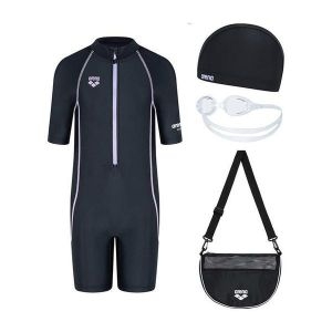 아레나 여아동 3부 반전신 수영복 수경세트 N763196