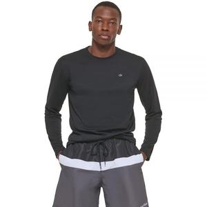 캘빈클라인 Calvin Klein 남성용 표준 UPF 40+ 긴소매 퀵 드라이 수영 셔츠, 블랙. 127365