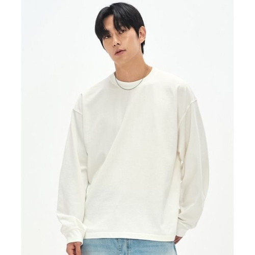 피그먼트 소버먼트 SOVERMENT 460G 컷 헤비 롱 슬리브-내츄럴 아이보리pdHZ-15 153941 M