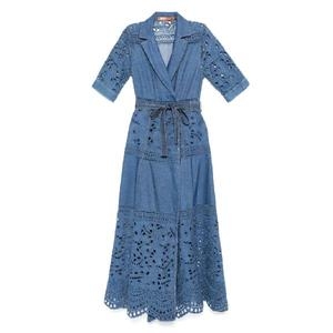 에르마노설비노 레이스 장식 맥시 드레스 D464Q7020KOX T